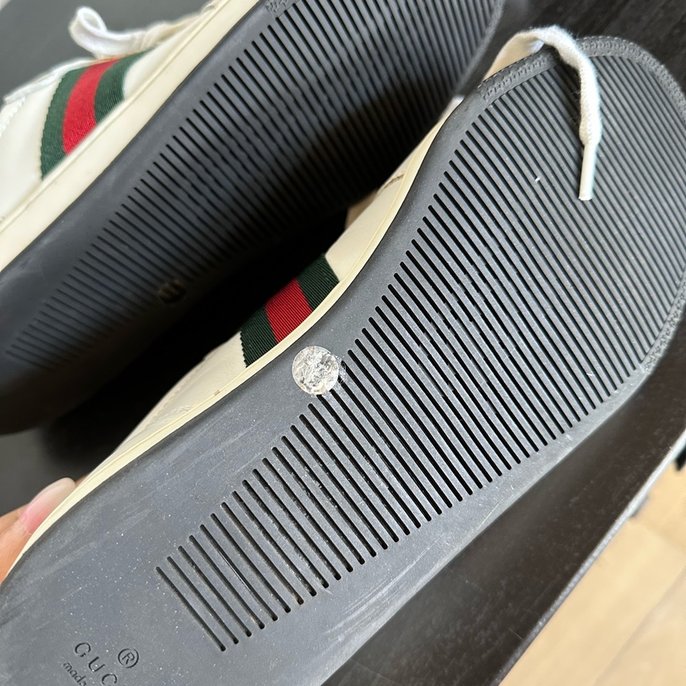 Sale ✔️Gucci Women's White Sneakers with Red and Green Stripe - Picture 11 of 12